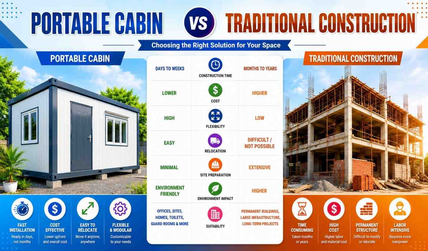 Portable Cabin vs Traditional Construction: Which One is Better ? 