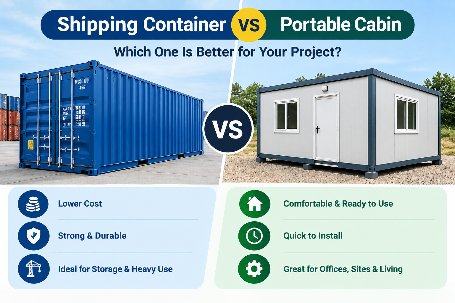 Shipping Container vs Portable Cabin- Which One Is Better for Your Project?